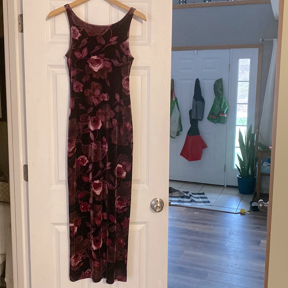 Vintage Velvet Roses Dress
